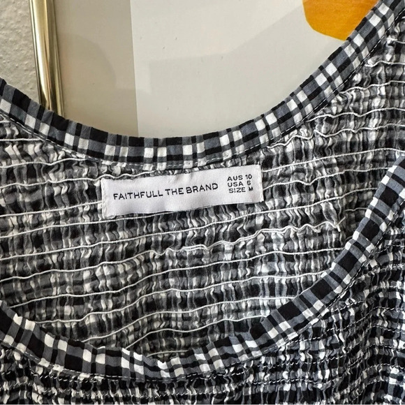 Faithfull the Brand Constantia Smocked Gingham Mini Dress 6 - Picture 6 of 9